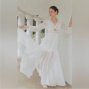 UNTAMED PETALS BY AMANDA JUDGE White Maxi Dress